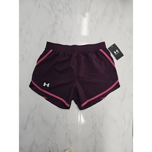 New Under Armour UA Women's Fly-By 2.0 Training Shorts, Dark Purple, Size XS - Picture 1 of 6